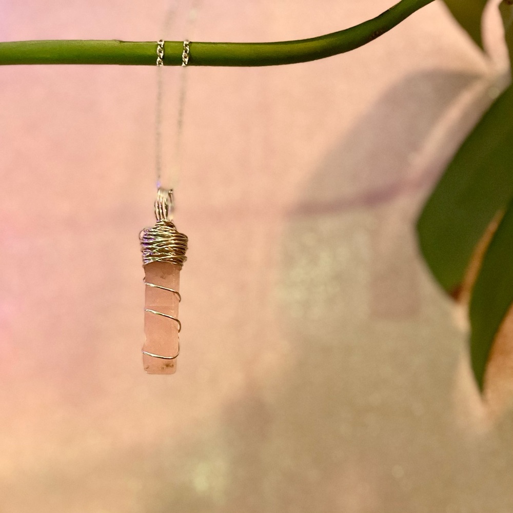 ‼️IG Giveaway‼️Not Available • Rose Quartz Wire Wrapped Necklace